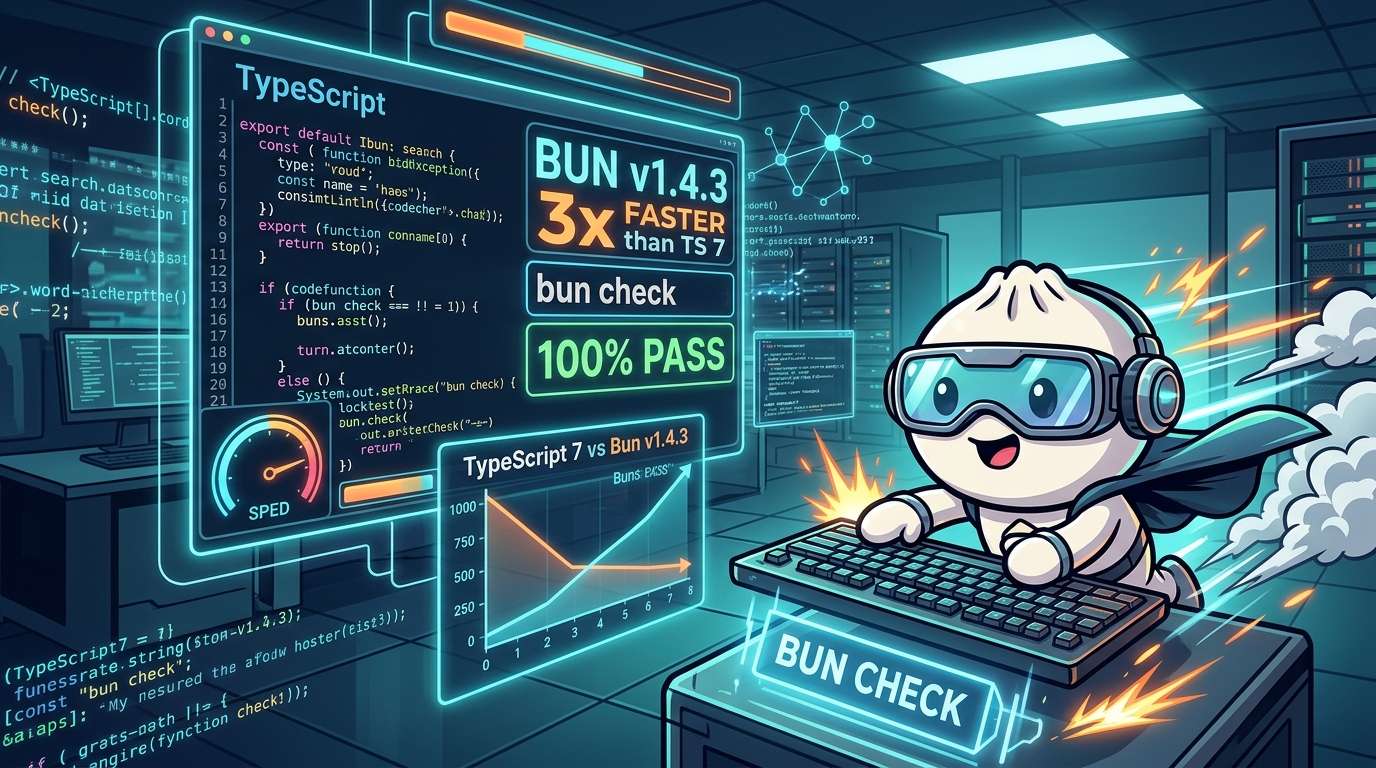 Bun v1.4.3公開、TypeScript 7の3倍超をうたう型チェッカーを搭載