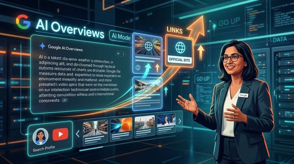 Google、AI ModeとAI Overviewsのリンク表示を改善　公式サイトや発信者への導線も試験